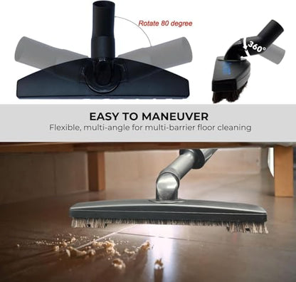1.25 Inch Stainless Steel Vacuum Extension Wand Compatible with Vacuums using 1 1/4 Inch (1.25in) 32mm Accessories - 1 1/4 Vacuum Extension Tube for Shop Vac (Extension Wand and Hard Floor Brush) - style: Extension Wand and Hard Floor Brush