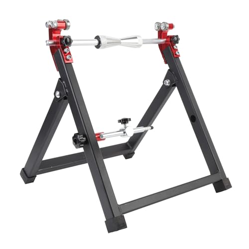 Tbest Wheel Balancer Truing Stand Portable Adjustable Balancing Tool for Sport Bike Fits up to 23in Rim Black