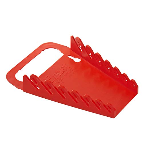 Ernst Manufacturing 5080 7-Wrench Gripper Portable Wrench Organizer - Easy Single-Handed Operation, Fits 1/4" to 5/8" & 6-12 mm, Red - color: Red, size: 7 Tool, style: Standard
