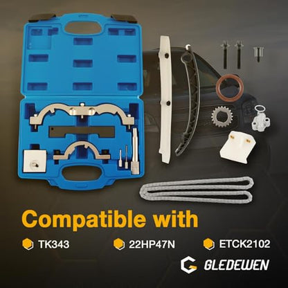 1.2 1.4 Timing Chain Kit, Engine Timing Tool Kit, Compatible with Chevrolet Cruze Buick Encore Cadillac ELR Vauxhall Opel 2009-2020, Replaces TK343 22HP47N ETCK2102, Fits 1.2L 1.4L DOHC Engine