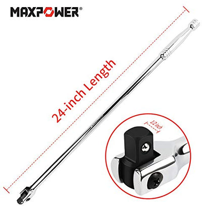 MAXPOWER 1/2-Inch Drive 24-Inch Breaker Bar Flex Handle