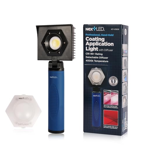 NextLED NT-V3505 Rechargeable Ceramic Coating Light, 1000 LM, CRI 95+, w/Detachable Light Diffuser, for Auto Detailing, Optimal Ceramic Car Coating, Paint Correction Kit, Color Matching Tool