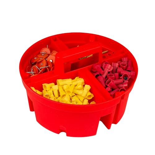 Bucket Boss - Super Stacker Small Parts Organizer, Bucket Organization (15054), Red (Pack of 6) - size: (Pack of 6)