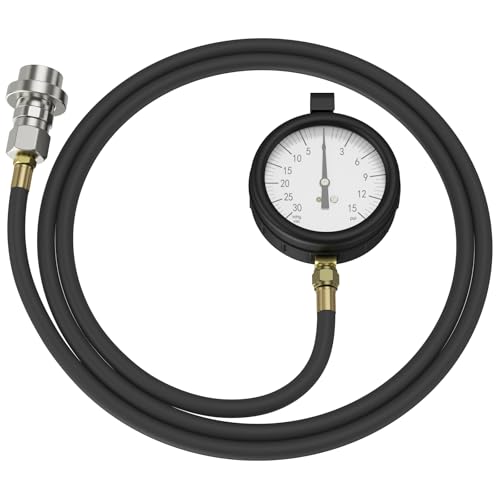 Moker TU-32-6 6.6L GM Duramax Diesel Fuel Pressure & Vacuum Test Kit – 3.5” Gauge with 6ft Hose & Quick Coupler – Accurate Fuel System Diagnostics for Duramax Engines