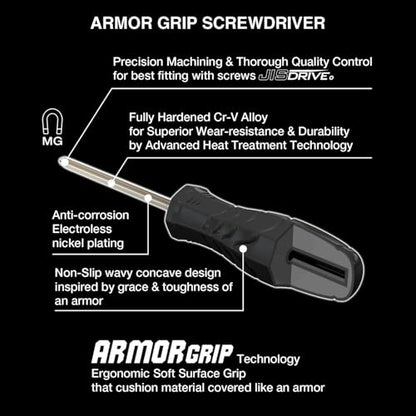 VESSEL - ARMOR GRIP™ Screwdriver Cross Point 4PC. Set (JISDRIVE) No.550APH4PBU