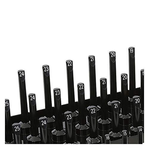 OEMTOOLS 22338 3-Post Metric Socket Tray Set, 3 Piece, Deep, Shallow, and Impact 3 Row Socket Organizer for Tool Box Drawer, Holds 141 Tools, 1/4, 3/8, and 1/2 Inch Drive, Metric, Black - size: 3 Piece Metric