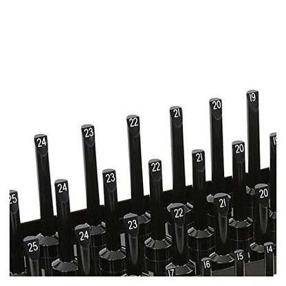 OEMTOOLS 22338 3-Post Metric Socket Tray Set, 3 Piece, Deep, Shallow, and Impact 3 Row Socket Organizer for Tool Box Drawer, Holds 141 Tools, 1/4, 3/8, and 1/2 Inch Drive, Metric, Black - size: 3 Piece Metric