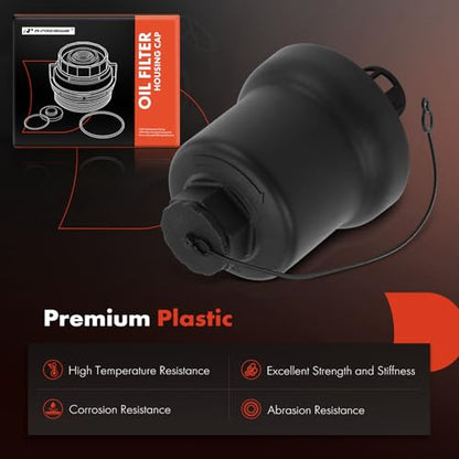 A-Premium Oil Filter Housing Cap Assembly | Compatible with Volkswagen Jetta 2006-2008, Passat, Golf, Golf R, Eos, GTI & Audi A4, A3, TT, A4/A3/TT Quattro, 2.0L