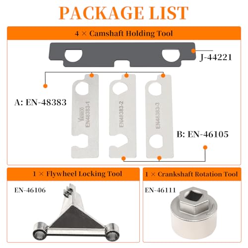 Camshaft Retaining and Alignment Timing Tool Kit, Compatible with GM GMC Cadillac Buick Pontiac Chevrolet 2.8 2.9 3.0 3.2 3.5 3.6 3.7 4.2 Engine, Replace J-44221 EN-48383 EN-46105 EN-46106 EN-46111 - size: For GM 2.8 2.9 3.0 3.2 3.5 3.6 3.7 4.2