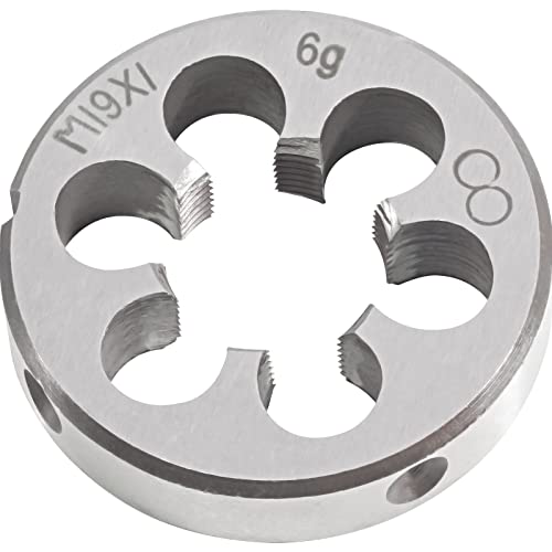 M19 x 1.0 Metric Tap and Die Set, M19 X 1.0mm HSS Machine Thread Tap and M19 X 1mm Alloy Tool Steel Round Thread Die Right Hand - size: M19x1mm