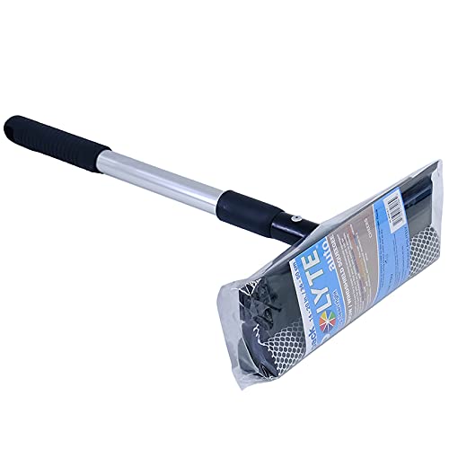 Polyte Window Squeegee for Car Windshields and Window Cleaning Tool, Extendable Aluminum Handle 14-20 in. (Black)