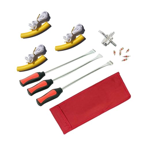 Tire Levers Spoon Set, Heavy Duty Motorcycle Bike Car Tire Irons Tool Kit with Rim Protector Car Motorcycle Tyre Repair Lever Tyre Spoon Changing Tool - color: Yellow, size: E
