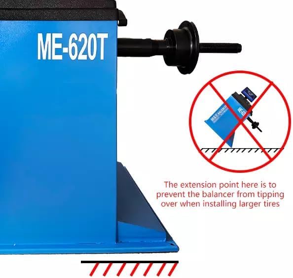 ME-T530Z & ME-B620 Tire Changer and Wheel Balancer Combo, Wheel Balancer with Pedal Inflation Gauge, Double Assist Arm Rim Clamp Machine, Alloy Steel Jaw and Stainless Mounting Head - color: Blue530+620
