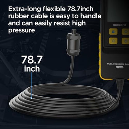 AUTOOL Fuel Pressure Gauge Digital Fuel Pressure Tester Kit 0-426PSI 0~29bar for Petrol Engine Fuel Pressure Test, Automotive Fuel Pressure Tester with Hoses Adapters
