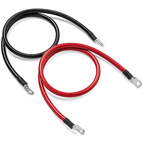 Spartan Power Battery Cable 20 Foot 1/0 Gauge AWG Wire Set 5/16" M8 - color: 1/0 AWG-SET-5/16", size: 20-FT