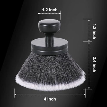 BABYSHEEP Ultra Soft Bristles Detailing Brush -Synthetic Brush, Car Detail Brush, 5.0 Inch Diameter Covers Large Area Inside or Outside Vehicles (Black-Grey) - color: Black-grey