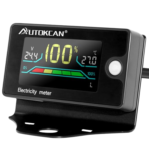 Battery Monitor Golf Cart Battery Meter 12V 24V 48V 60V 72V 84V Digital Multimeter with Colorful LCD Display Golf Cart Voltage Gauge for Motorcycle Car Truck RV (6839A)