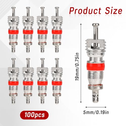 100pcs Valve Stem Core Replacement Kit, Premium Tyre Tire Valve Cores, Tire Valve Stems Standard Valve Core, Universal Tire Valve Core for Most Models of Cars, Trucks, Motorcycles and Bicycles