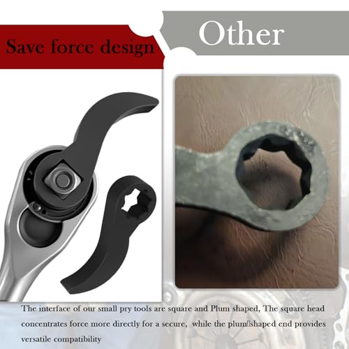 2PCS 1/2" Adjustable Pry Bar Wrench Adapter Head,Upgraded Crowbar Adapter Head with Square & Plum Shaped Interface for Tight Space,Universal Car Tools Half Shaft CV Axle Removal Tool - color: Square & Plum