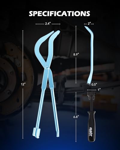 Orion Motor Tech Drum Brake Tool Kit, 3 pc Drum Brake Adjustment Tool Set with Brake Spring Compressor Tool and Brake Spoon, Double Ended Brake Spring Pliers for Brake Spring Removal and Installation