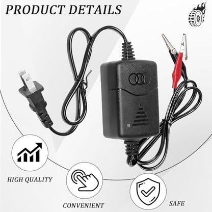 12V 1300mA Car Sealed Lead Acid Battery Charger, Automatic Trickle Charging Maintainer with Short Circuit Protection, SLA Auto Battery Charger, Universal for Truck RV Motorcycle