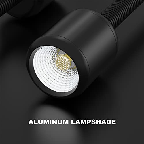 LED Machine Light with Strong Magnetic Base and Flexible Gooseneck for Lathe and Drill Press, 1200 Lumens, 12W 120V