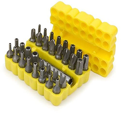Titan 16032 33-Piece Security Bit Set with Magnetic Bit Holder | Includes TR Star, TR Metric Hex, TR SAE Hex, Spanner, Triwing, and Torq Bits