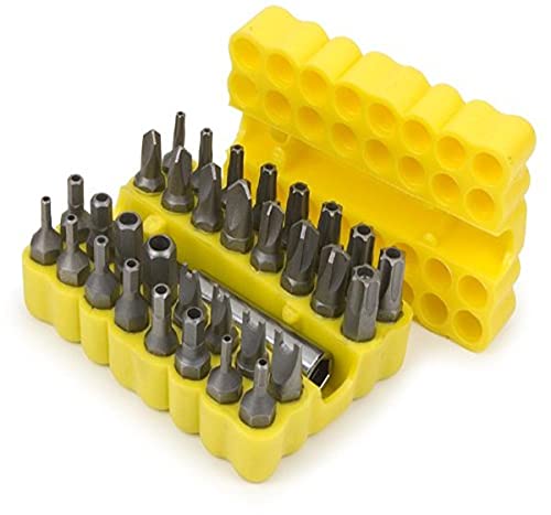 Titan 16032 33-Piece Security Bit Set with Magnetic Bit Holder | Includes TR Star, TR Metric Hex, TR SAE Hex, Spanner, Triwing, and Torq Bits