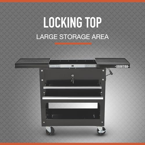 Ironton 28in. 2-Drawer Tool Cart - 30-1/2in.L x 14-1/2in.W x 33in.H, 350-Lb. Capacity - size: 2 Drawer