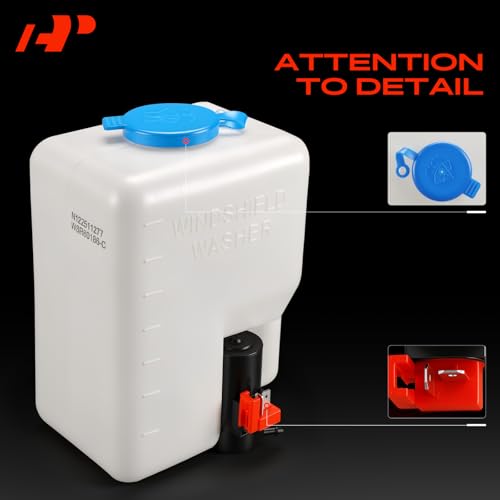 A-Premium Universal Windshield Washer Pump Fluid Reservoir Tank Bottle Kit with Jet Button Switch, 12V Washer Fluid Car Windshield Pump for ATV UTV