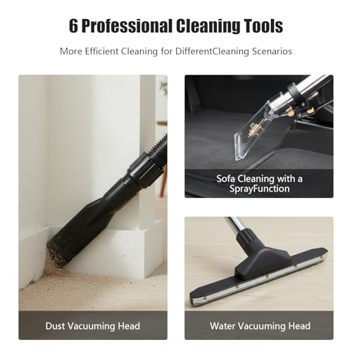 40L/11Gal Commercial Carpet Cleaner Machine, 6-in-1 with Dual Motors | Professional Heavy-Duty Floor Cleaner for Home & Commercial, Upholstery & Hard Floor (2-Parcel Ship)