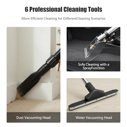 40L/11Gal Commercial Carpet Cleaner Machine, 6-in-1 with Dual Motors | Professional Heavy-Duty Floor Cleaner for Home & Commercial, Upholstery & Hard Floor (2-Parcel Ship)