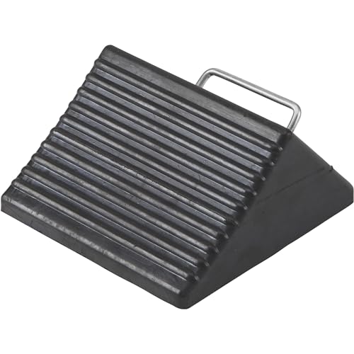 Ironton Nylon Reinforced Rubber Wheel Chock with Handle | Controlled load positioning, Shop and warehouse handling, Durable material movement, Easy setup, Operator-friendly design
