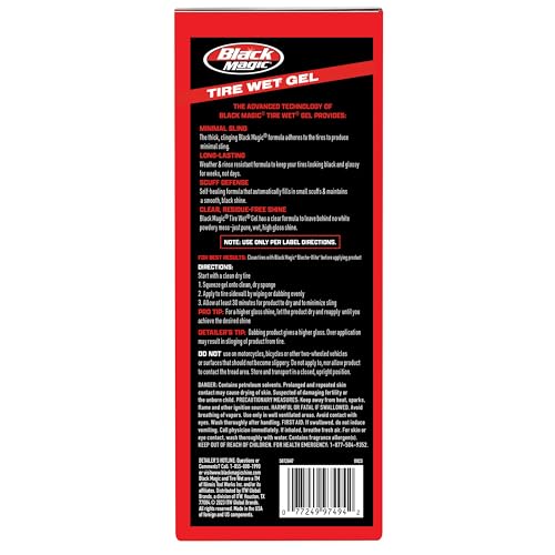 Black Magic 5072647 Tire Wet Gel, 16 oz - Thick Clinging Formula Sticks to Tires to Produce Minimal Sling and a Glossy Shine