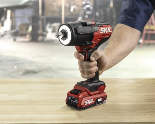 SKIL PWR CORE 20 Brushless 20V 1/2-Inch Mid-Torque Impact Wrench with Three Speed Selection, Includes 2.0Ah USB-C Battery and 45W USB-C Charger - IW5761B-1C - style: Impact Wrench Kit_Mid-Torque(USB-C)