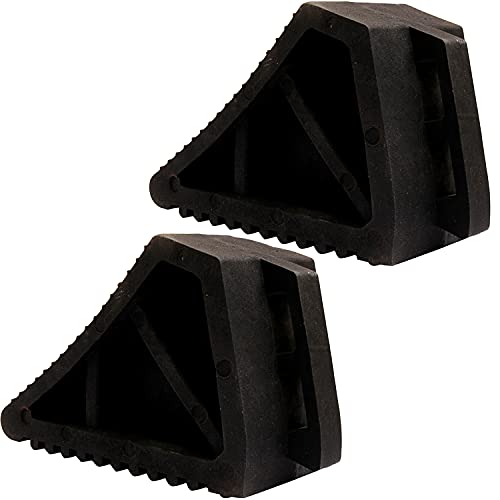 LADWA Heavy Duty Wheel Chocks 2-Pack - Solid Rubber Non-Slip Durable Black Wheel Chock for Car, Travel Trailers, RV, Truck, and ATV - All Weather Use (Black, 2 PC) - color: Black