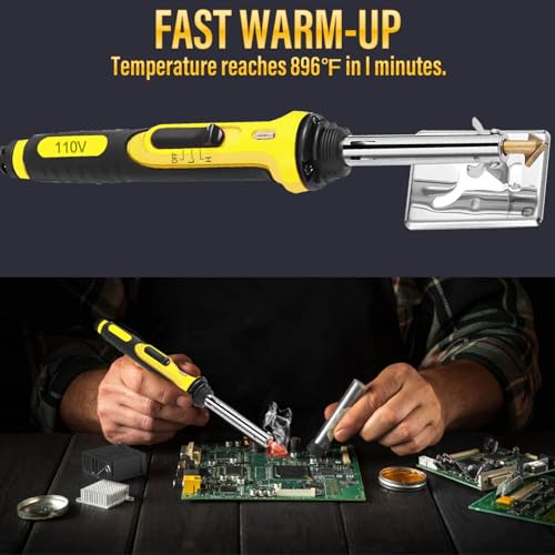 220W Plastic Welder, 1200PCS Staples 40PCS Rods Plastic Welding Kit, 5 in 1 Welding Tips Tape Sandpaper Wire Mesh Stand Metal Brush Screwdriver Welder Kit Bumper Repair Kit (Yellow) - color: Yellow