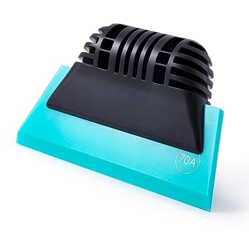 FOSHIO Blue Small Squeegee, Non-Slip Handle Rubber PPF Squeegee for Window Cleaning, Shower Glass Door, Car Windshield, Vinyl - color: Blue