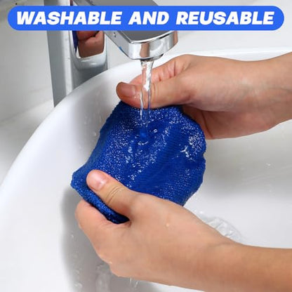 Potchen 8 Pcs Car Windshield Cleaner Tool Kit with Extendable Handle, Microfiber Towel Pads, Brush, Empty Spray Bottle for Auto Glass Wiper Suvs Rvs & Home Windows(Blue) - color: Blue