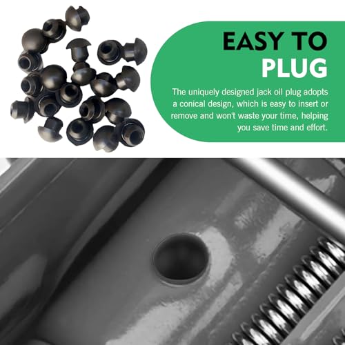12PCS Bottle Jack Floor Jack Oil Filler Plug, Rubber 8mm Black Hydraulic Jack Oil Plug, Flat-Head Rubber Hydraulic Jack Oil Pressure Rod for Oil Reservoir Fill Hole - size: 12PCS