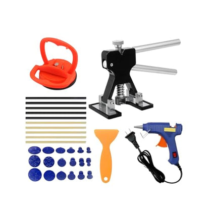 19PCS Car Dent Puller Kit, Vehicle Hail Damage Dent Lifter Remover with 18 Tabs, Automotive Body Paintless Pulling Suction Cup Repair Tool Kit, Universal for SUV Sedan Truck (Black) - size: 32PCS/Black