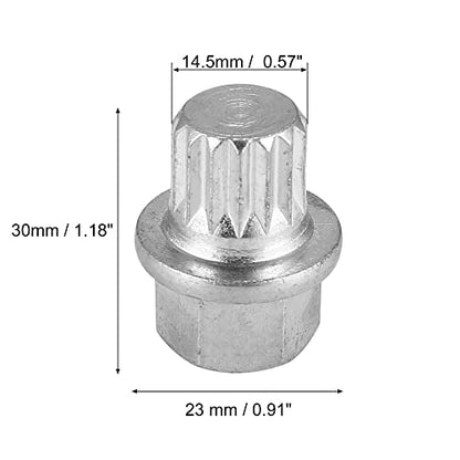 X AUTOHAUX 4/15PT Car Wheel Lock Lug Nut Anti Theft Wheel Lock Nut Screw Removal Key for VW for Audi - size: 4/15PT