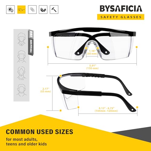 12 Pack Safety Glasses Bulk Anti-Fog, Adjustable Temple Safety Goggles, UV Protection Scratch Resistant Polycarbonate Lens, Protective Eyewear with ANSI Z87.1 for Construction, Lab, Outdoor Work