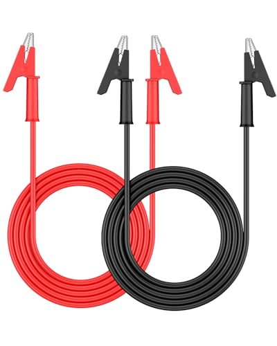 Vibit 2 Pcs Dual Ended Alligator Clip Leads, Alligator Clips Electrical Test Leads, Multimeter Alligator Clips with Wires, 3.3 ft Insulated Alligator Clip Wires, 15A 1000V with Crocodile Clips - color: 2 Pcs Dual Alligator Clip