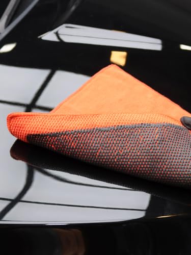 SPTA Professional Detail Products - Clay Decontamination Towel - Effective Cleaning & Release of Paint Contaminants; Fine Grade Microfiber Car Towel; Enhance Gloss & Depth of Color -12" x 12" -CB308 - color: Orange