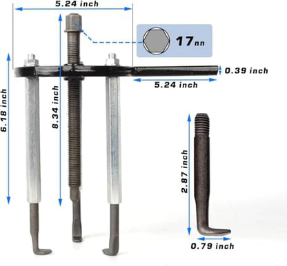 21 in1 Bearing Puller Set Inner Hole Three-Jaw Puller with Curved Hook and Steel Collet Multifunctional Bearing Removal Tool with Portable Storage Case Red