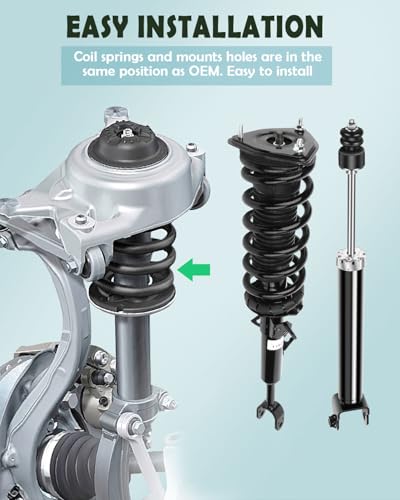 SCITOO Front Rear Complete Struts Shock Absorber for Infiniti G35 2003-2007 | Automotive Replacement Struts 11393 344455 5795 - Set of 4