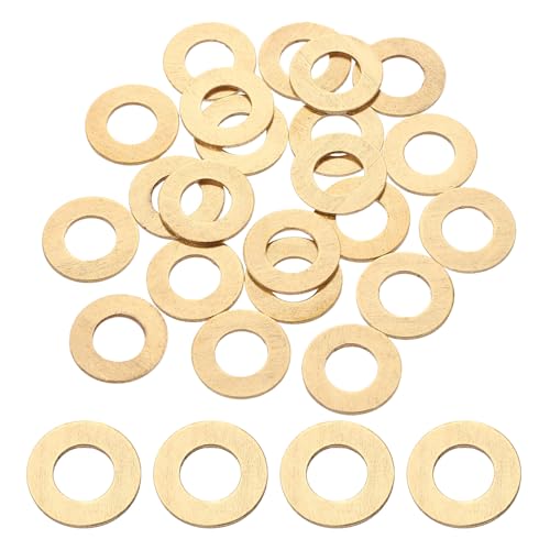 PATIKIL M8 Brass Flat Washer, 50 Pcs 8mm ID 16mm OD 1mm Thick Metric Washers Metal Sealing Gasket Ring for Screws Bolts Factories Home Outdoor Projects - size: M8 x 16 x 1mm
