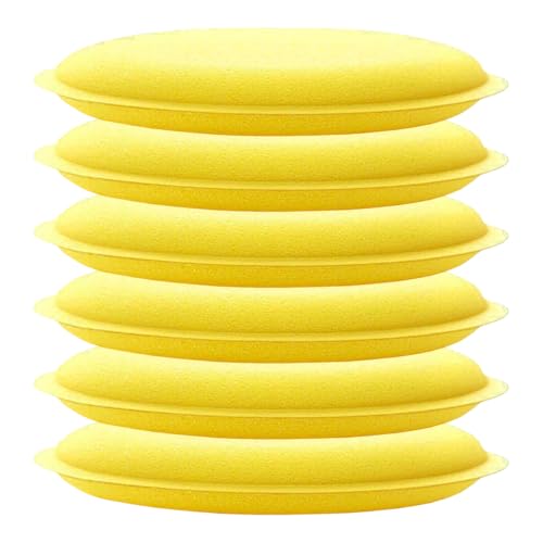 Car Wax Applicator Pads, 3.93 Inch Soft Buffing & Detailing Foam Pads, Round Sponge Fine Polishing Pad, Auto Cleaning Tool for Applying Waxes, Polishes & Dressings (6PCS) - size: 6PCS