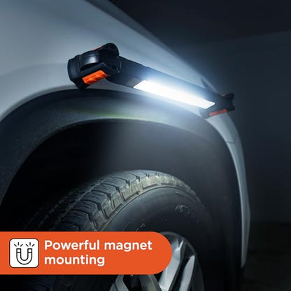 BLACK+DECKER Magnetic LED Light Bar & 2600mAh Power Bank, Adjustable 1400 Lumens COB Utility Work Light, 4 Modes, 360° Rotation, Dual Hooks, IK07 Shock-Resistant, Indoor/Outdoor IP54 Weather-Resistant